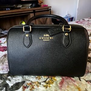 Coach Black Textured Leather Handbag
